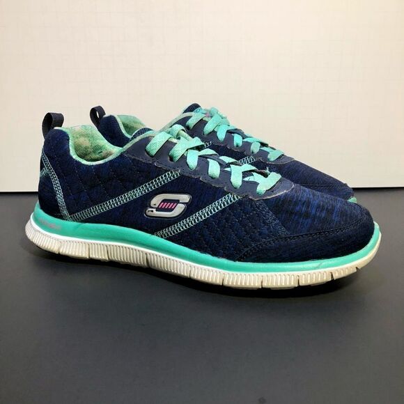 Womens SKECHERS Flex Appeal Blue Running Shoes / Size 7 - Picture 1 of 10